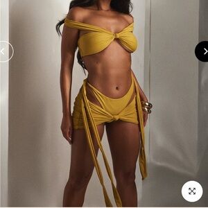 Yellow 3 piece bikini